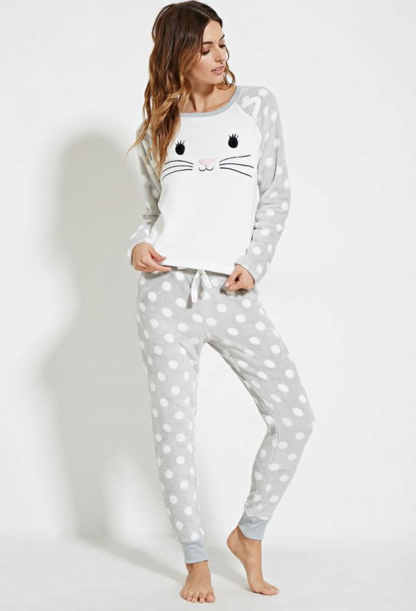 Polka Dot Cat PJ Set