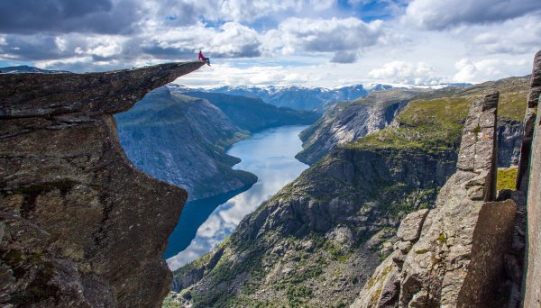 Trolltunga, landform, geographical feature, cliff, geological phenomenon,