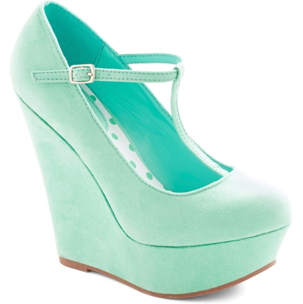 Turquoise Wedges with Straps