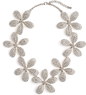 Pave Flower Statement Necklace