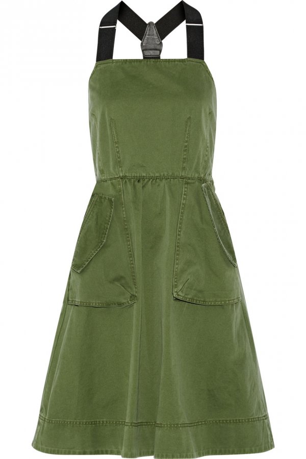 Army Green Pinafore Dress