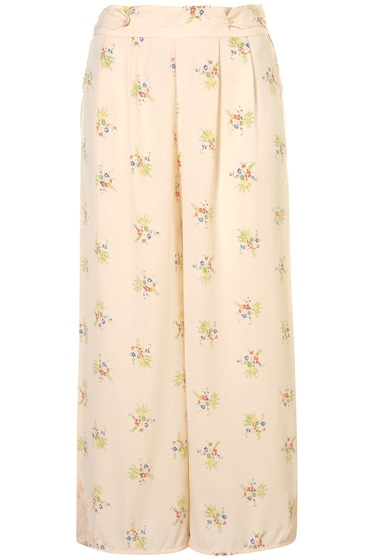 Topshop Peach Floral Palazzo Trousers