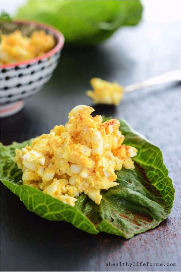 Egg Salad in Lettuce Cups