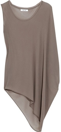 Helmut Lang Asymmetric Silk-Crepe Top