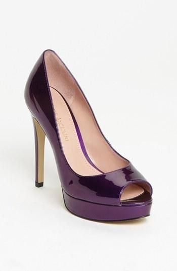 footwear,high heeled footwear,purple,leather,brown,