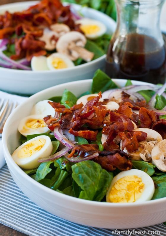 Spinach Salad with Warm Bacon Dressing