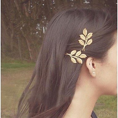 Three-dimensional Golden Leaf Retro Hairpins