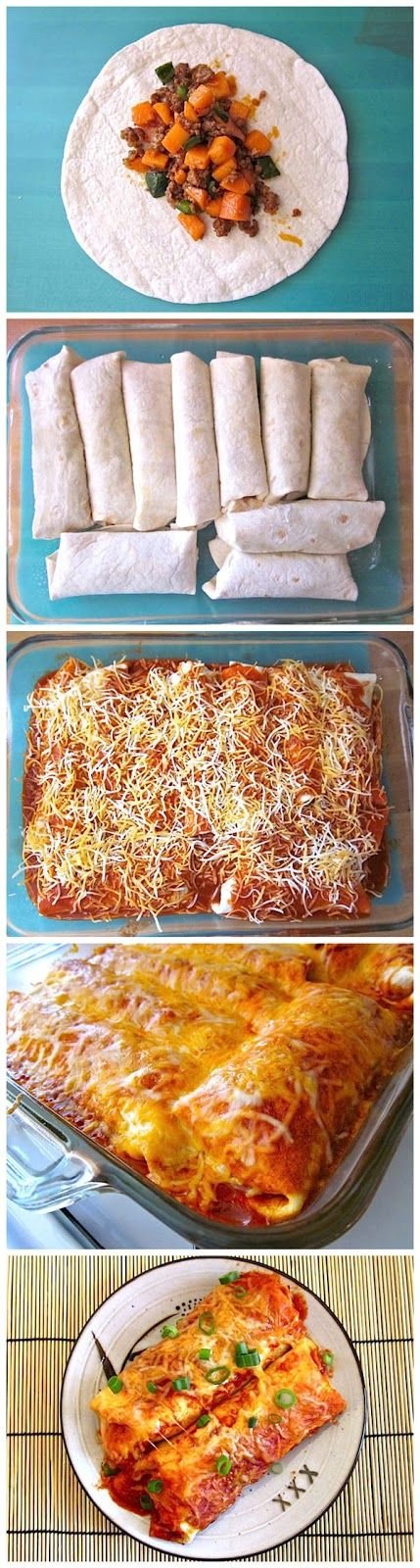 Chorizo and Sweet Potato Enchiladas