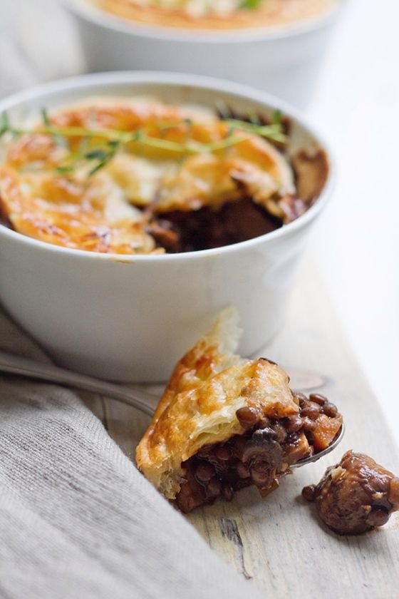 Mushroom and Lentil Pot Pie