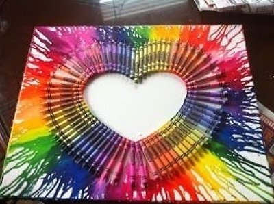 Melted Crayon Canvases