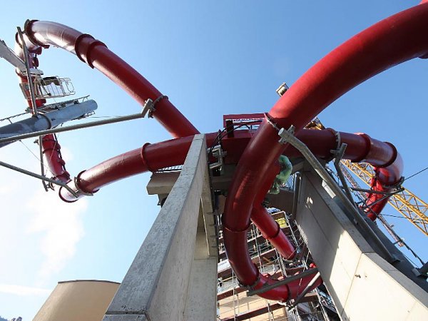 The L2 Double Loop Water Slide at Wave in Worgl, Austria