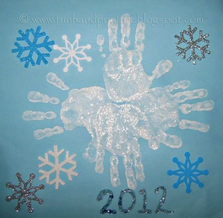 Handprint Snowflake Art