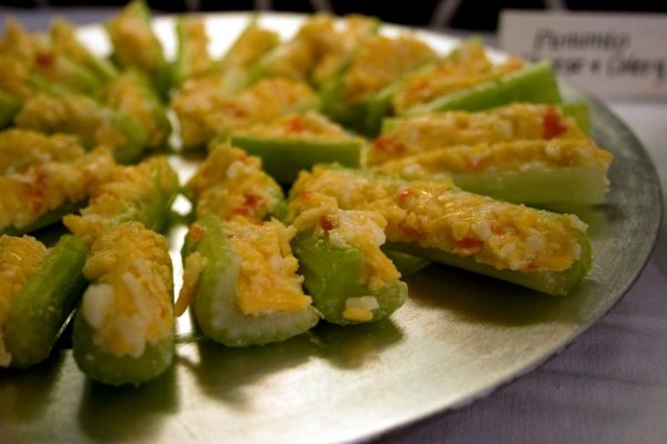 Celery Sticks and Pimento Cheese Spread