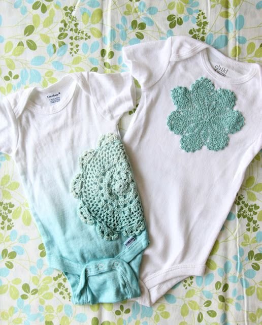 Appliqué Doilies onto a Onesie