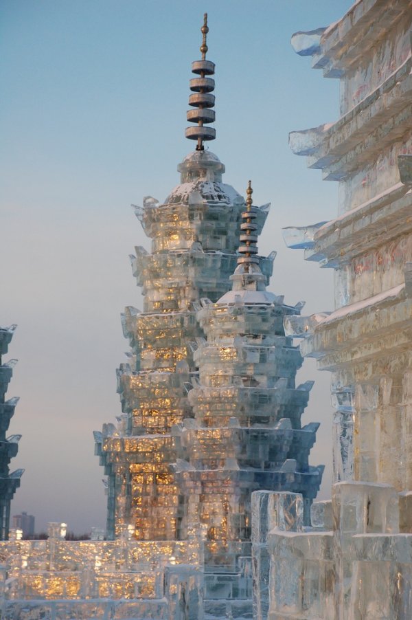 Beautiful Ice Sculpture at the Harbin Ice & Snow Sculpture Festival