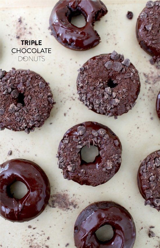 Triple Chocolate Doughnuts