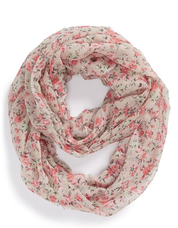 Floral Print Infinity Scarf