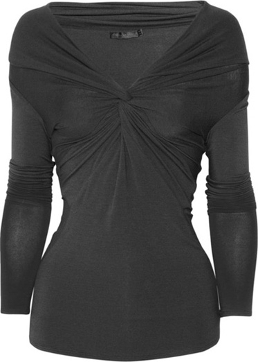 Donna Karan Twist Front Jersey Top