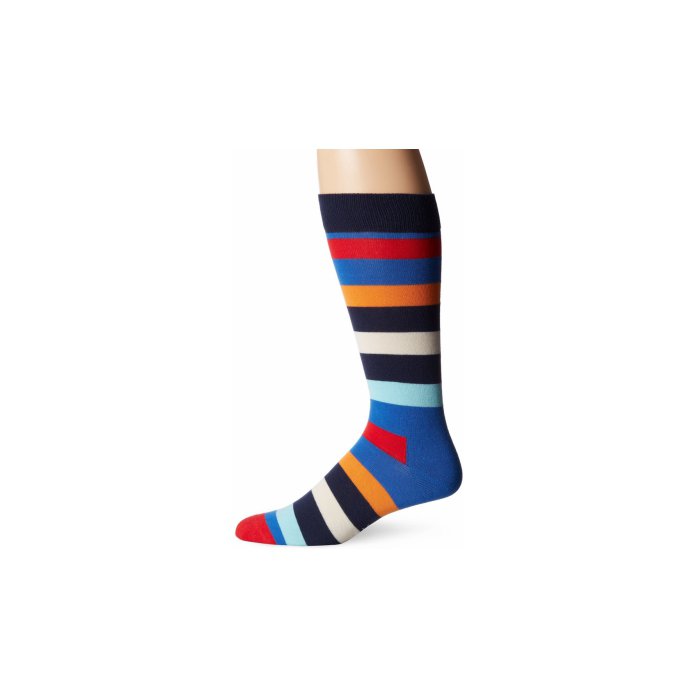 Happy Socks Men's Combed Cotton Stripe Crew Sock