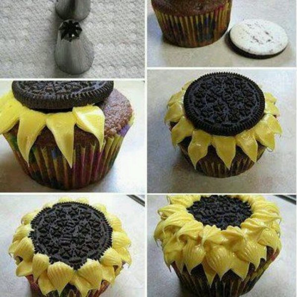 Cupcakes de girasol