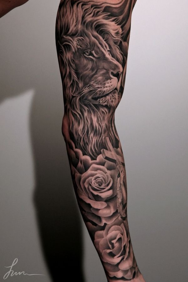 Celtic Warriors Full Leg Sleeve Tattoo