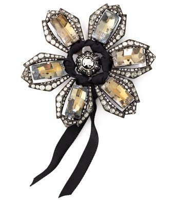 Lanvin Crystal Flower Brooch