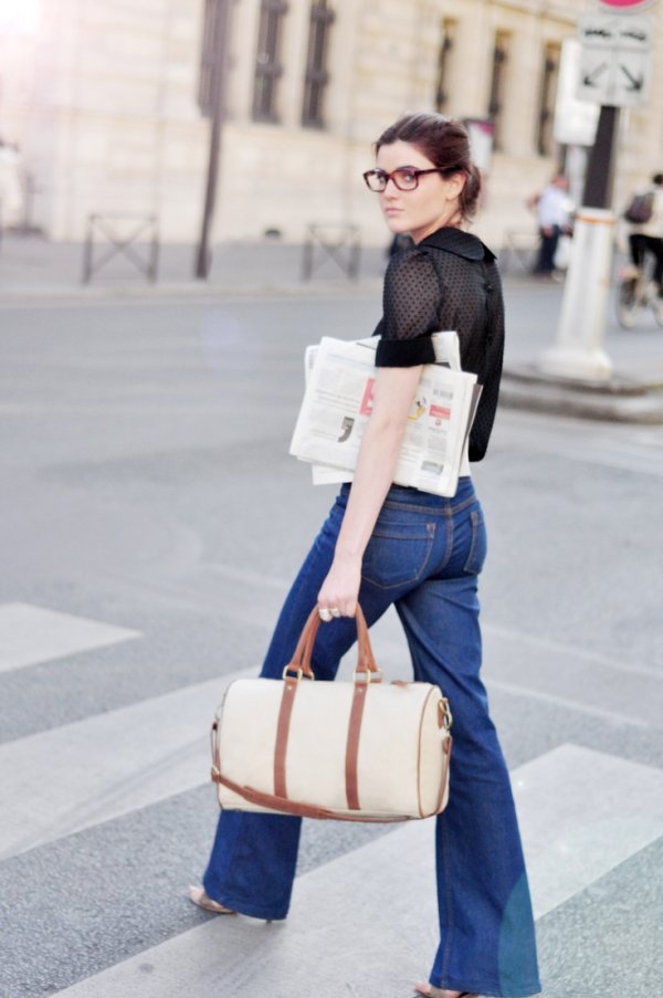 Black Blouse and Glasses