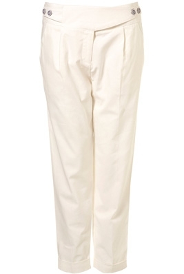 Topshop Ecru Tapered Trousers