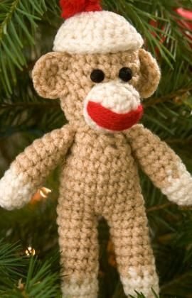 Sock Monkey Ornament