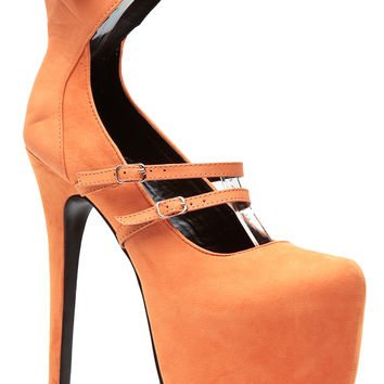 Sky High Orange Grapefruit Platform Heels