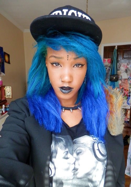 girls with blue hair