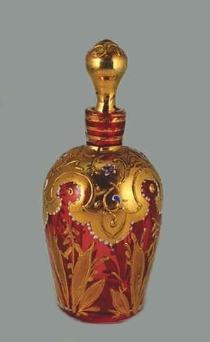 Cranberry Glass and Gold Shoulder Panels