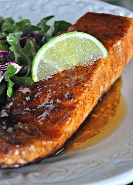 Crispy Bourbon Glazed Salmon