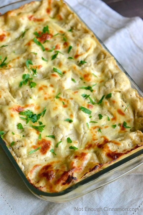 Skinny Chicken Alfredo Lasagna