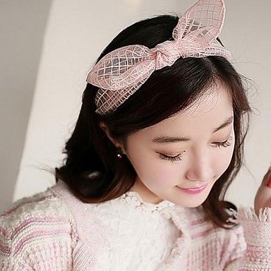 Lureme Fashion Net Yarn Bowknot Rabbit Ears Headband