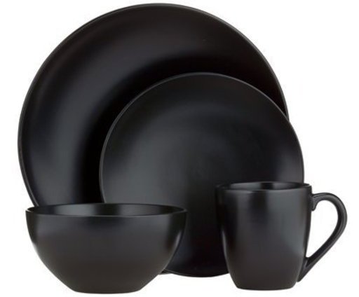 Granite 16-Piece Dinner Set, Black Sand