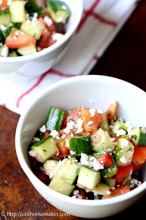 Tomato Cucumber Dill Salad with Feta