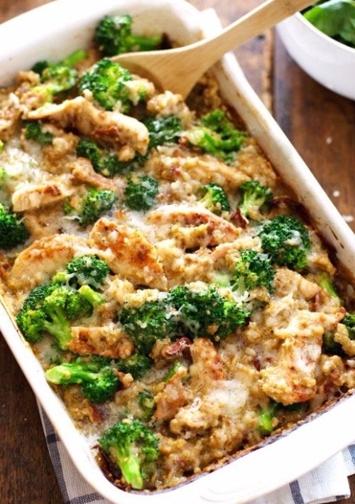 Creamy Chicken Quinoa and Broccoli Casserole