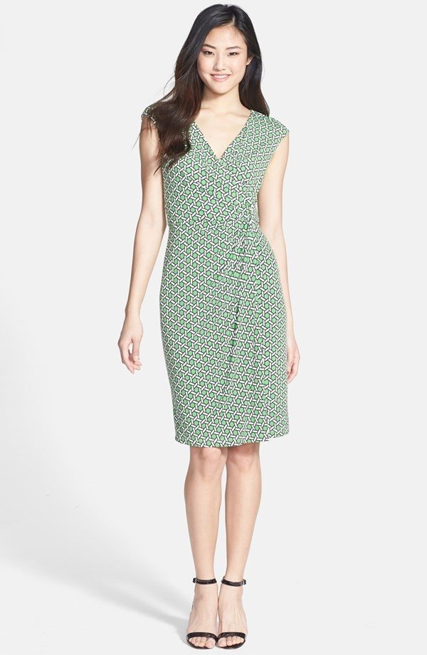 ’MJ’ Print Draped Jersey Dress - by Maggy London