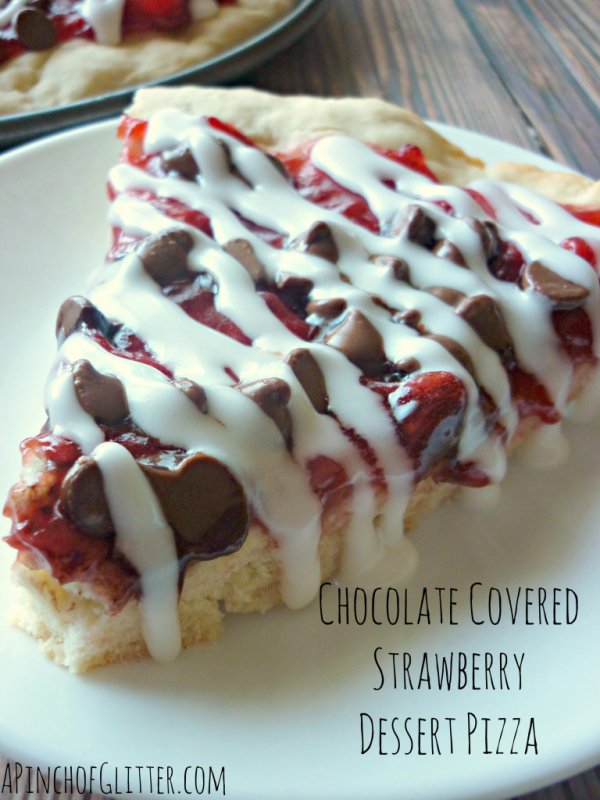 Chocolate Covered Strawberry Dessert Pizza