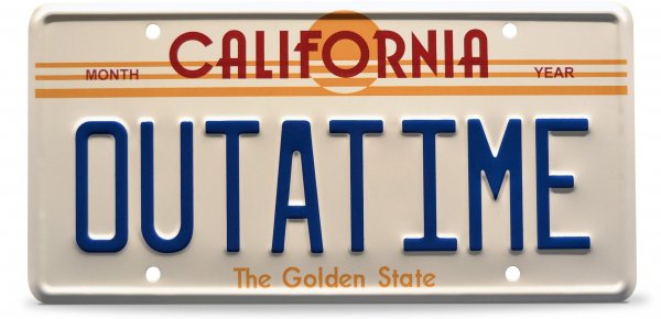 Back to the Future OUTATIME Replica License Plate