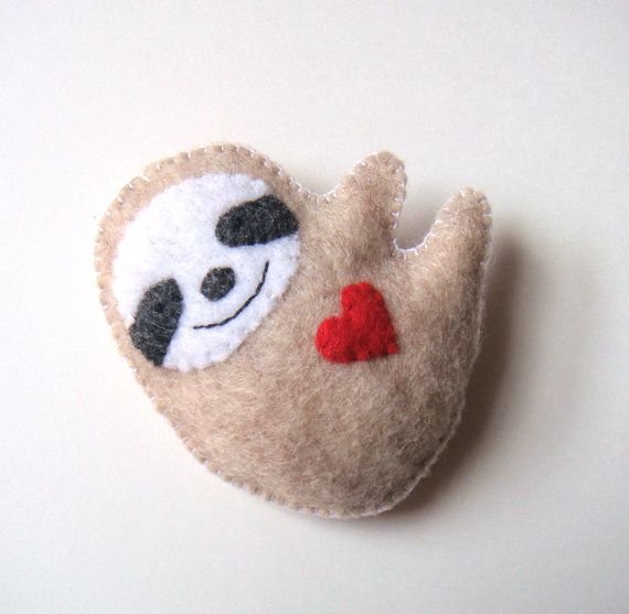 Sloth Felt Brooch