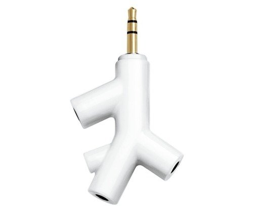 White Music Branch 3-Way Head Phone Splitter