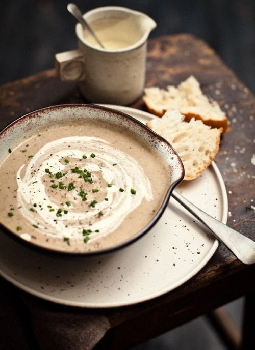 Chestnut Soup with Chocolate Garnish