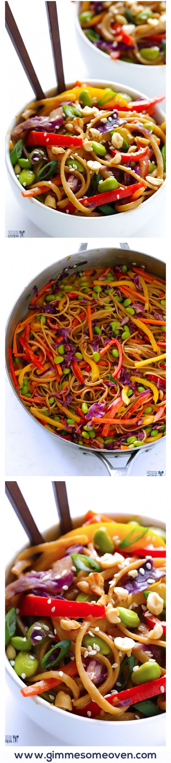 Easy Rainbow Peanut Noodles