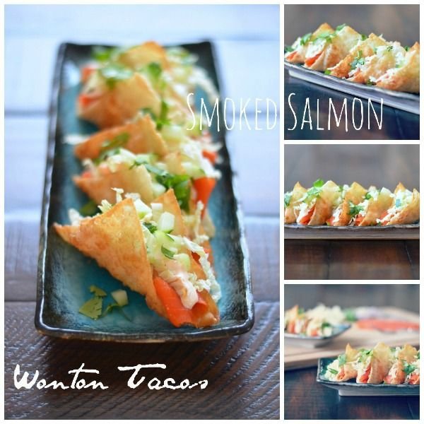 Smoked Salmon Wonton Tacos