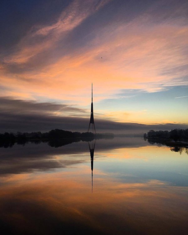 reflection, sky, calm, water, horizon,