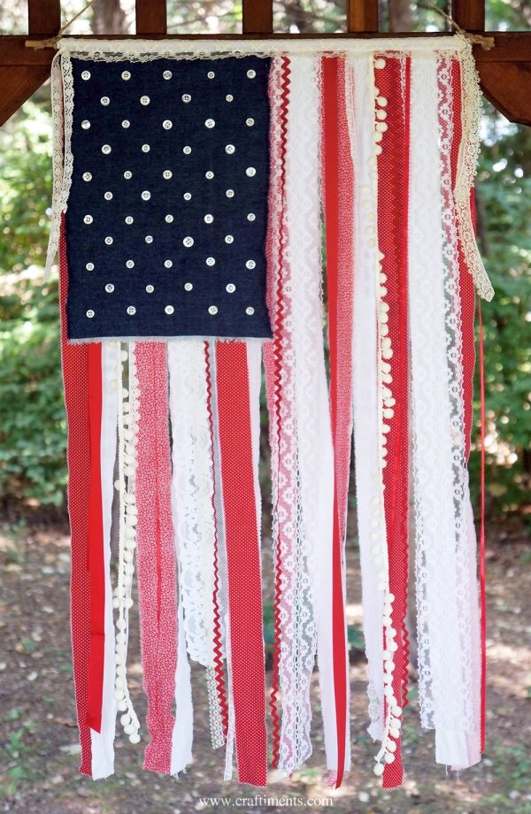 Shabby American Flag Banner