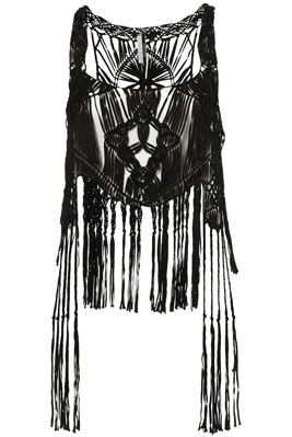 Topshop Macramé Fringed Vest