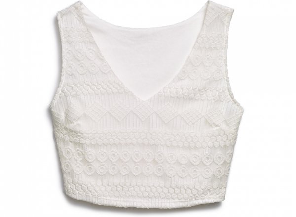 MARSHALLS White Patterned Crop Top